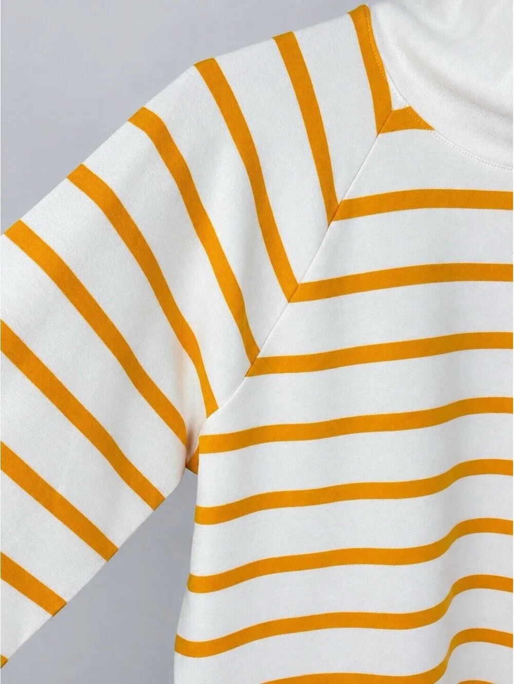J.Crew Factory BQ148 Striped Button Collar Pullover Sweatshirt Women XL Orange